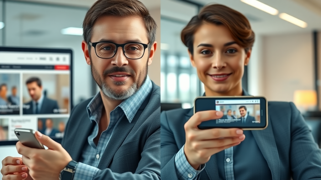 Split screen comparison of static banner ad versus video ad engagement, highlighting differences in display ad formats
