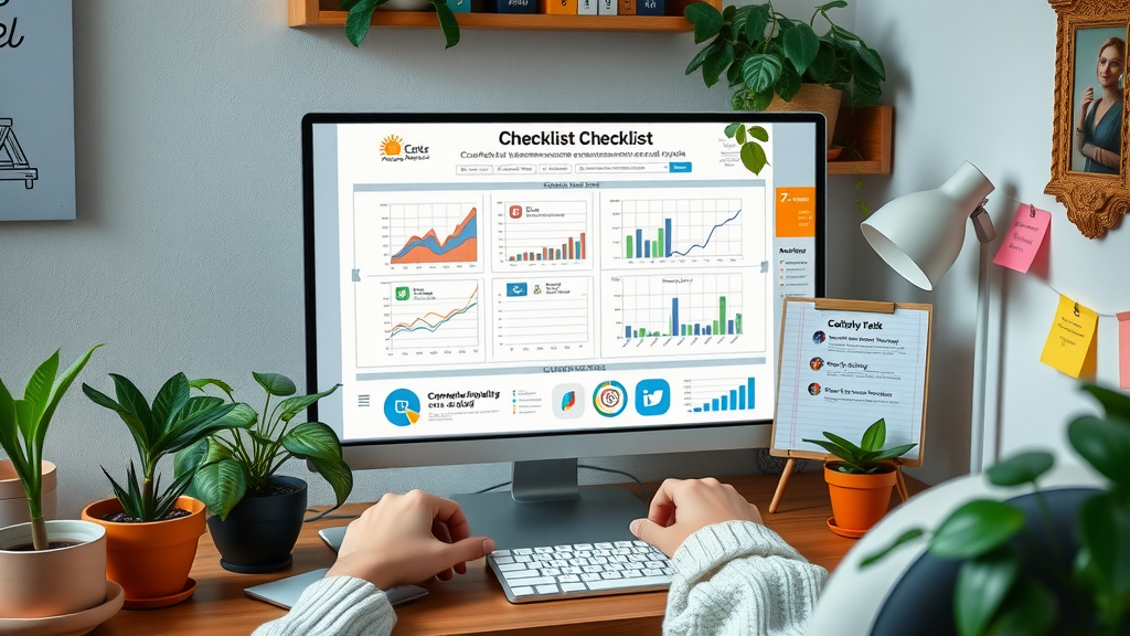 Digital marketing checklist for display ads effectiveness, including competitor ad snapshots