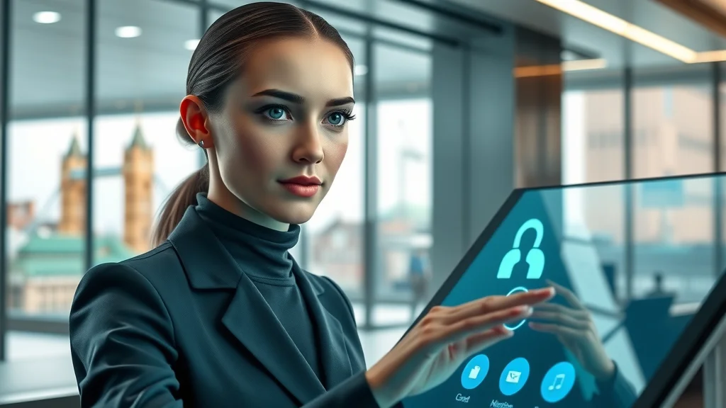 Sleek futuristic AI receptionist interface with job-specific pre-screening
