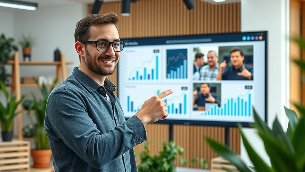 Social media marketing expert analysing video marketing agency campaign metrics, video content engagement graphs