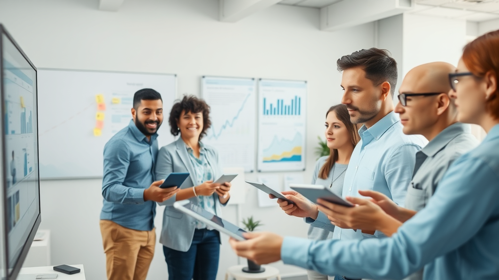 Efficient business workflow with digital tools and diverse team streamlining content creation—content marketing agency