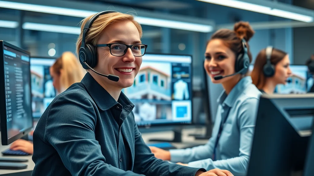 Technological London call centre with friendly agents and AI virtual receptionist supporting construction firm calls