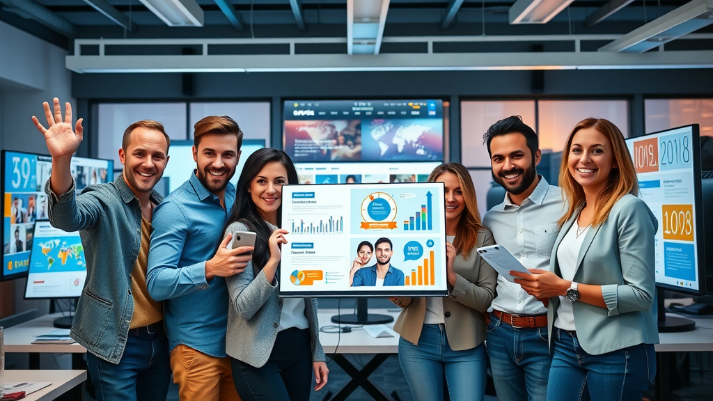 Team of digital marketers at Capid Houser presenting creative campaign results—media content creation and content marketing agency