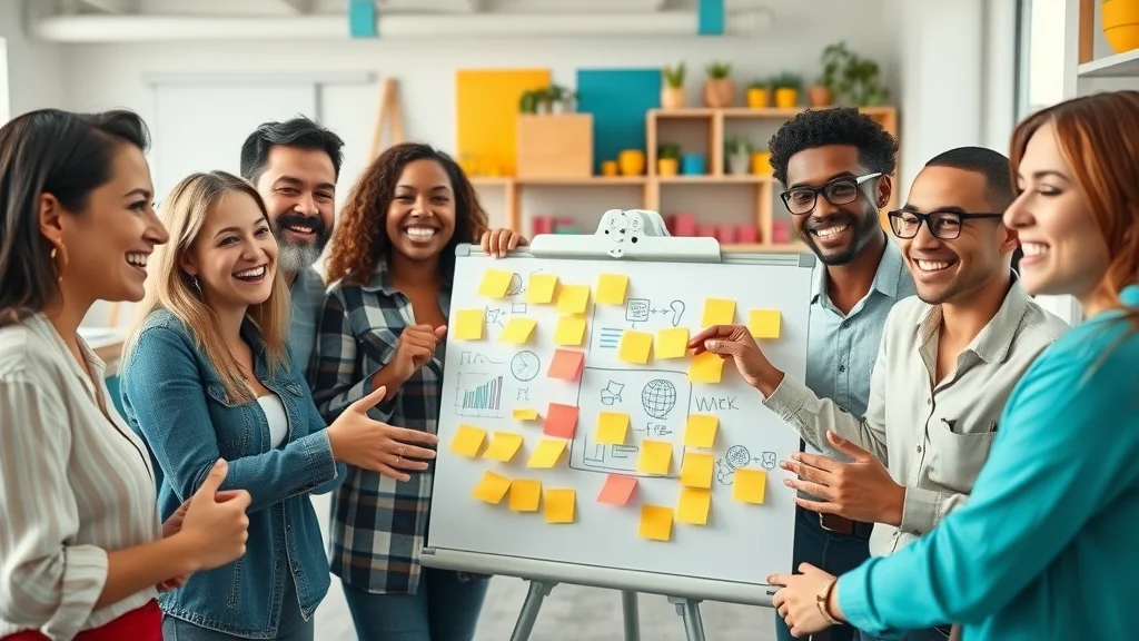 small business team brainstorming ideas for short form video content marketing