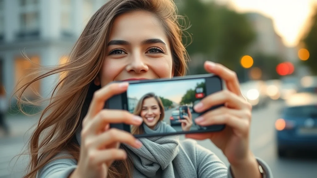 content creator recording engaging short video for social media marketing