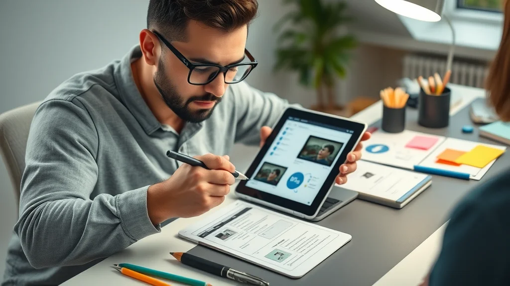 creative designer storyboarding short form video content for social media marketing