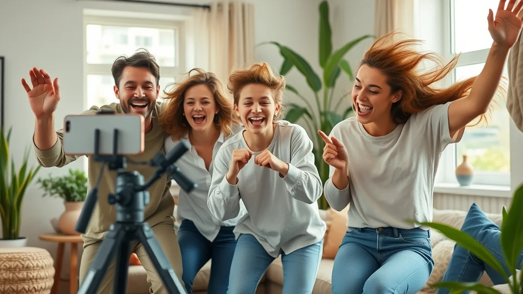 young creators making a short form video for instagram reels and youtube shorts