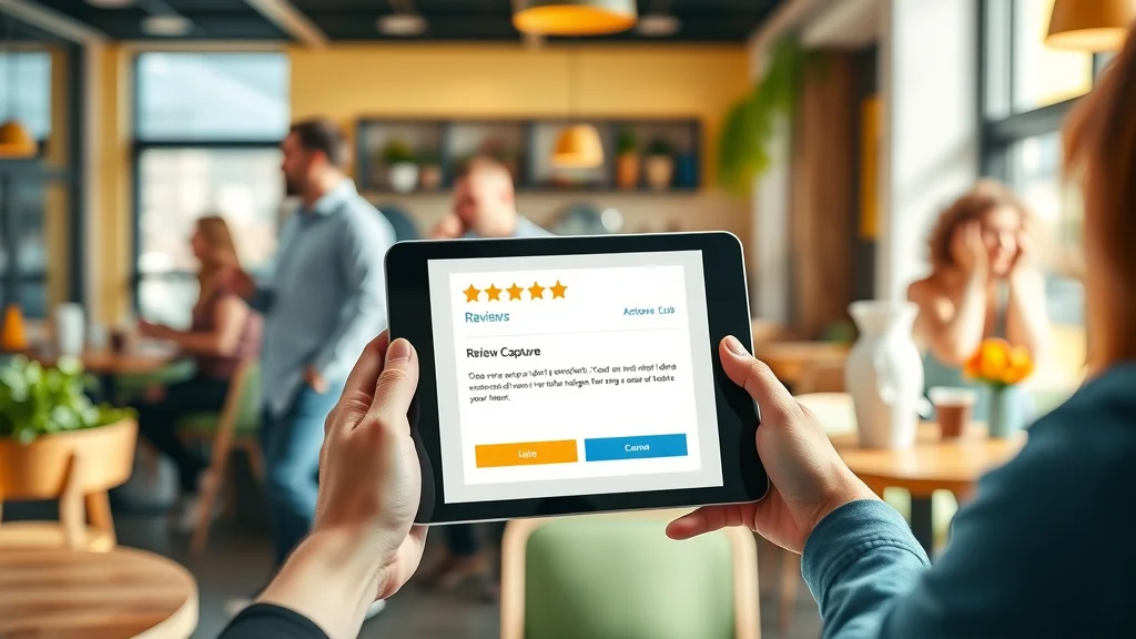 Modern review capture page helping businesses get more Google reviews through easy, visually appealing interface.