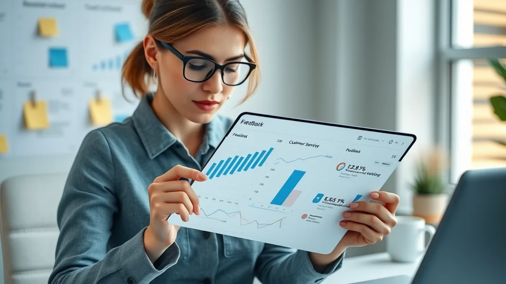 Professional analysing customer feedback and Google reviews side-by-side for business growth.