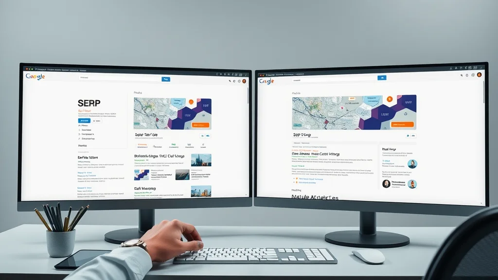 Side-by-side comparison of traditional SEO and answer engine optimisation results — contrasting web SERP and AI direct answer displays.