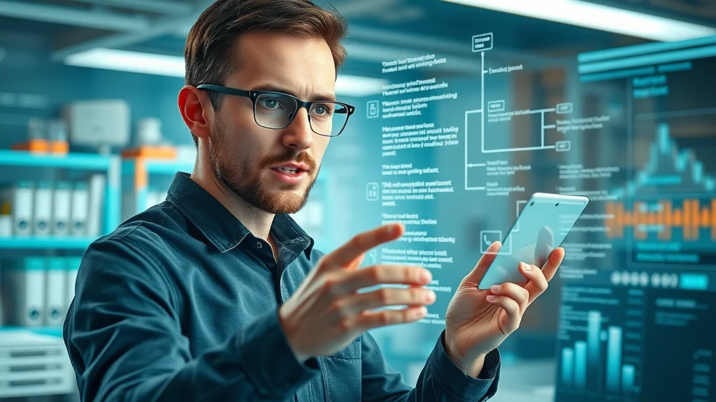 ML engineer using AI-driven NLP algorithms to analyze website content for AI search engines in a modern innovation lab.