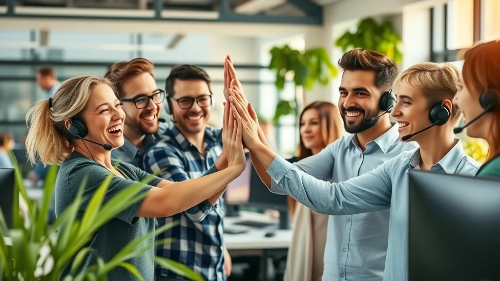 support team celebrating improved resolution rate with service automation