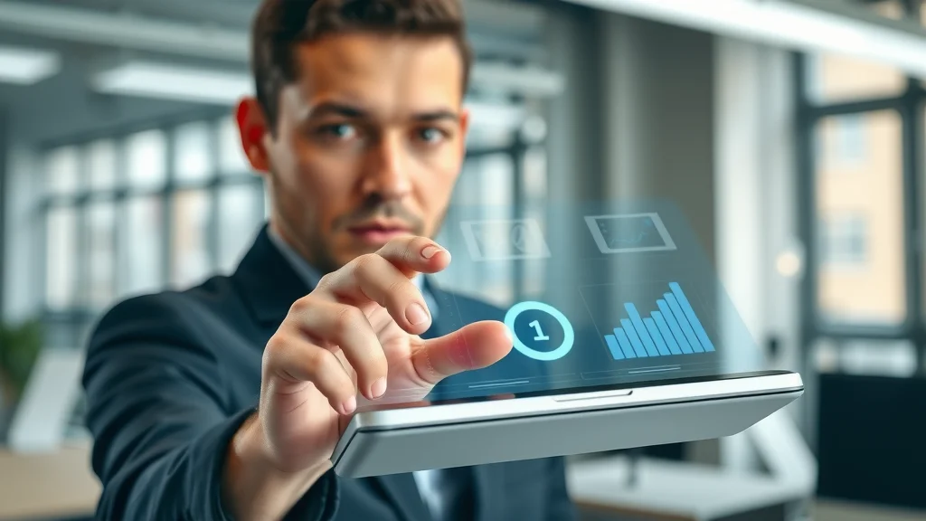 Futuristic help desk dashboard interface with AI elements, representing AI help desk software functions