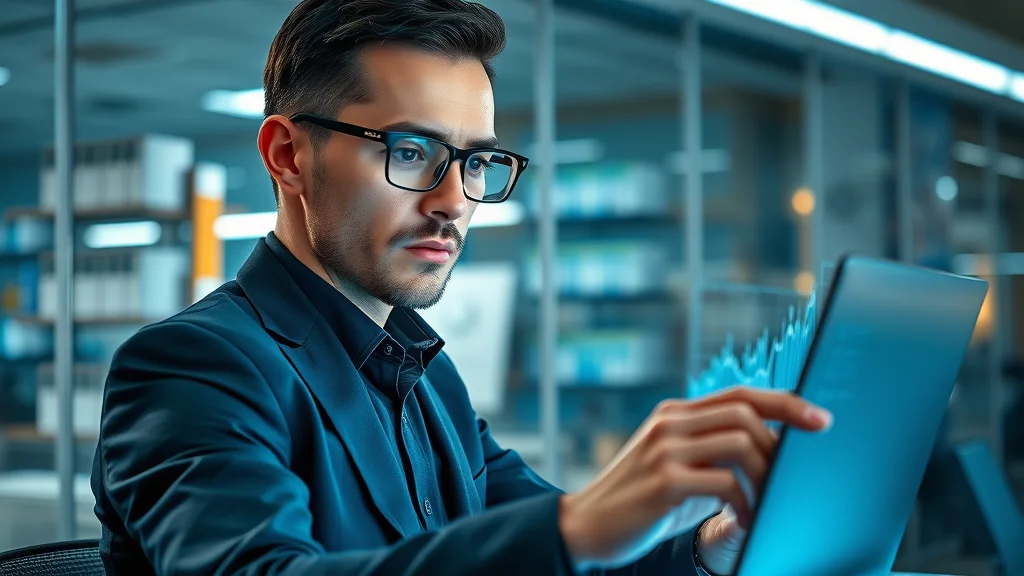 Business blogger using AI for data-driven content marketing and blog creation