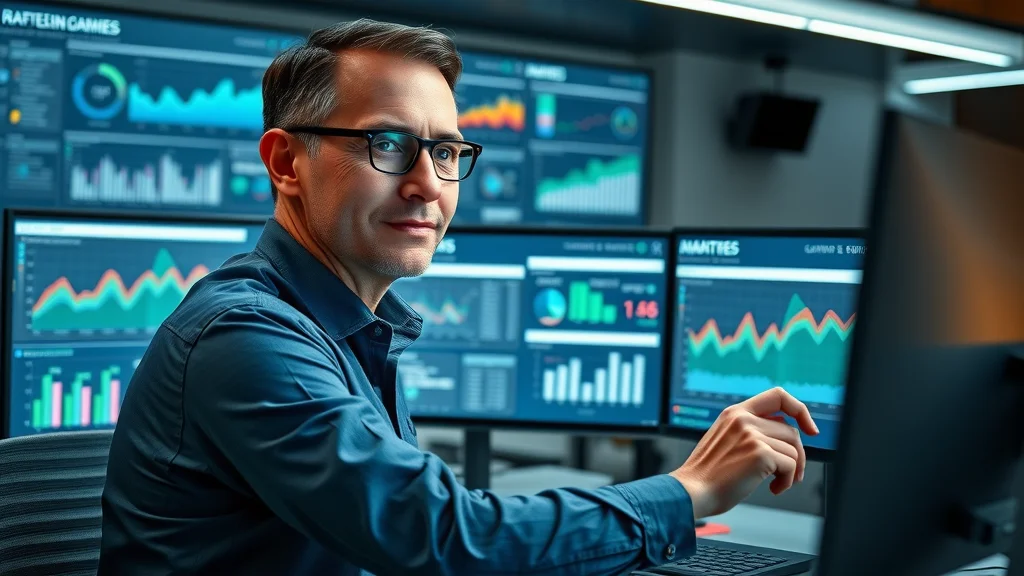 User analysing answer engine optimisation metrics and structured data on a digital dashboard, essential for AEO success.